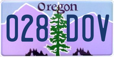 OR license plate 028DOV
