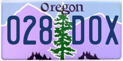 OR license plate 028DOX