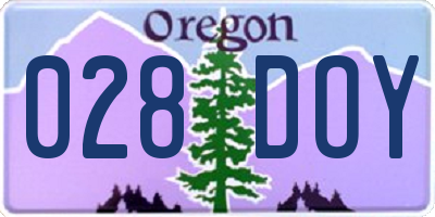 OR license plate 028DOY