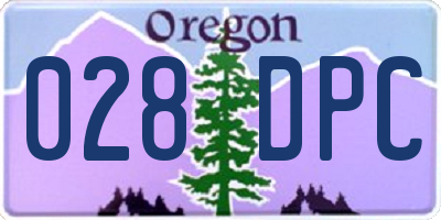 OR license plate 028DPC