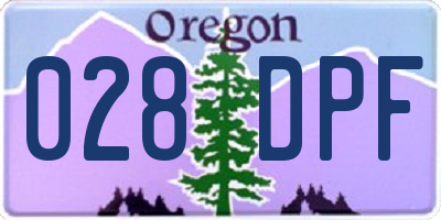 OR license plate 028DPF