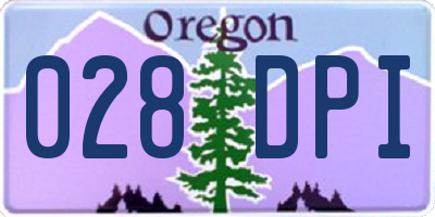 OR license plate 028DPI