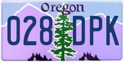 OR license plate 028DPK
