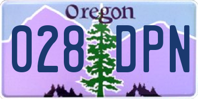 OR license plate 028DPN