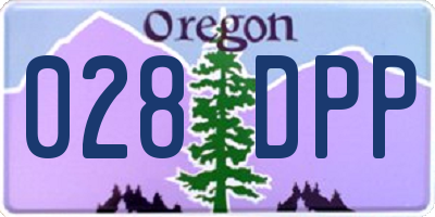 OR license plate 028DPP