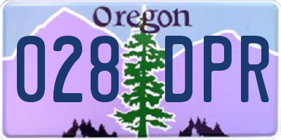 OR license plate 028DPR