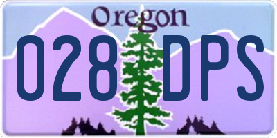 OR license plate 028DPS