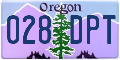 OR license plate 028DPT