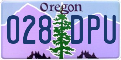 OR license plate 028DPU