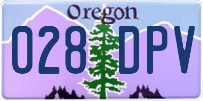 OR license plate 028DPV