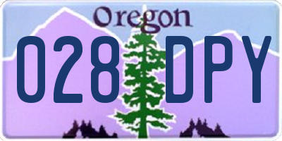OR license plate 028DPY