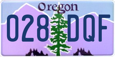 OR license plate 028DQF