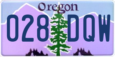 OR license plate 028DQW