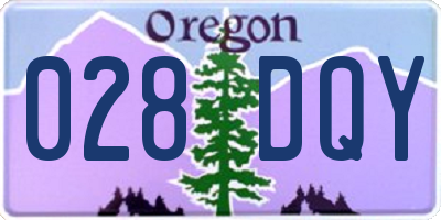 OR license plate 028DQY