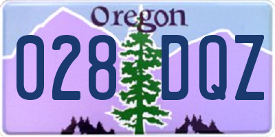 OR license plate 028DQZ