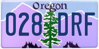 OR license plate 028DRF