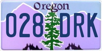 OR license plate 028DRK