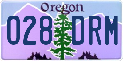 OR license plate 028DRM
