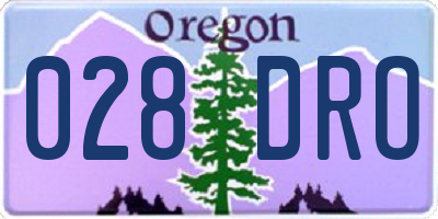OR license plate 028DRO