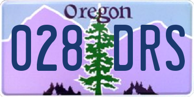 OR license plate 028DRS