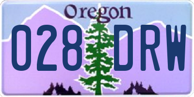 OR license plate 028DRW