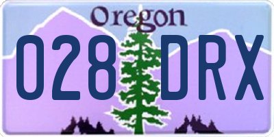 OR license plate 028DRX