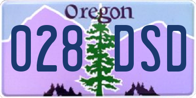 OR license plate 028DSD