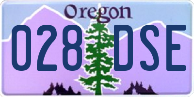 OR license plate 028DSE