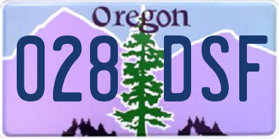 OR license plate 028DSF