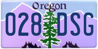 OR license plate 028DSG