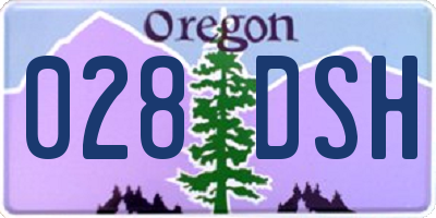 OR license plate 028DSH