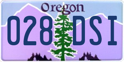OR license plate 028DSI