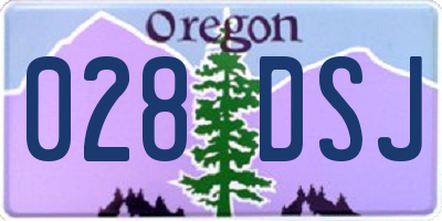 OR license plate 028DSJ