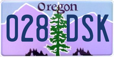 OR license plate 028DSK