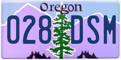 OR license plate 028DSM