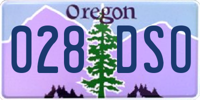 OR license plate 028DSO