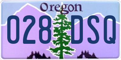 OR license plate 028DSQ