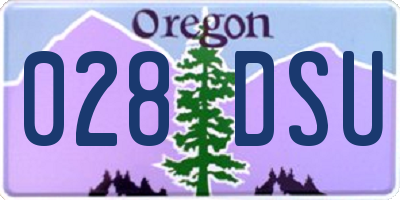 OR license plate 028DSU