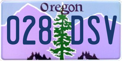 OR license plate 028DSV