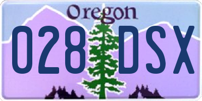 OR license plate 028DSX