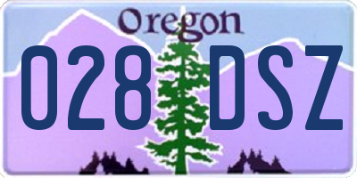 OR license plate 028DSZ