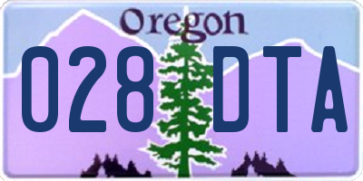 OR license plate 028DTA