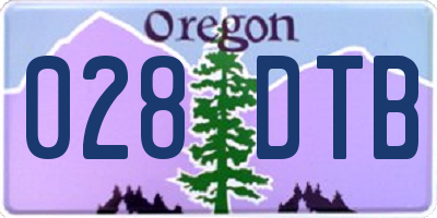 OR license plate 028DTB
