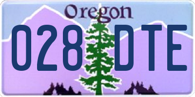 OR license plate 028DTE