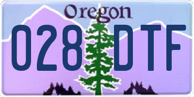 OR license plate 028DTF