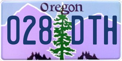 OR license plate 028DTH