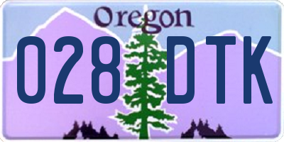 OR license plate 028DTK