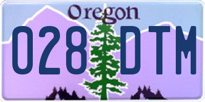 OR license plate 028DTM