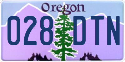OR license plate 028DTN