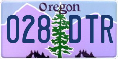 OR license plate 028DTR